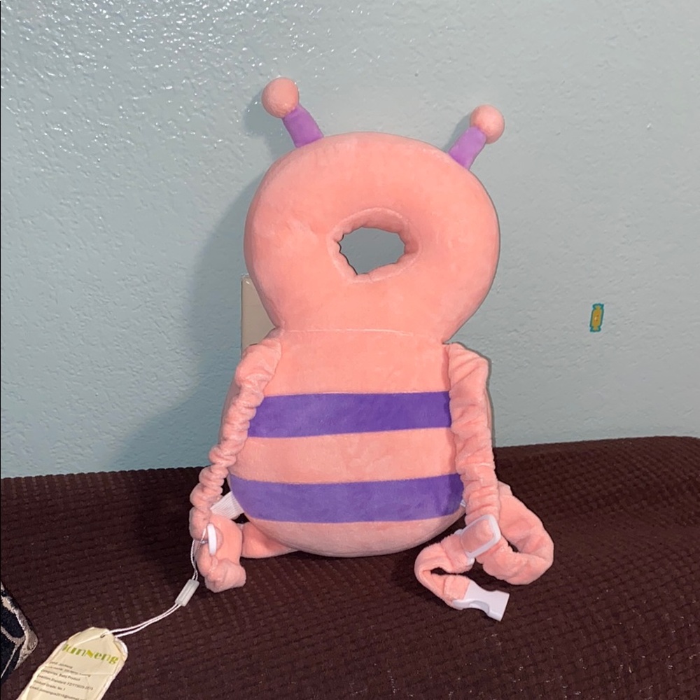 Pink and Purple Butterfly Baby Head Protection Backpack